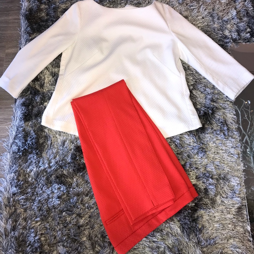 Hot Orange Pebble Pattern Pants